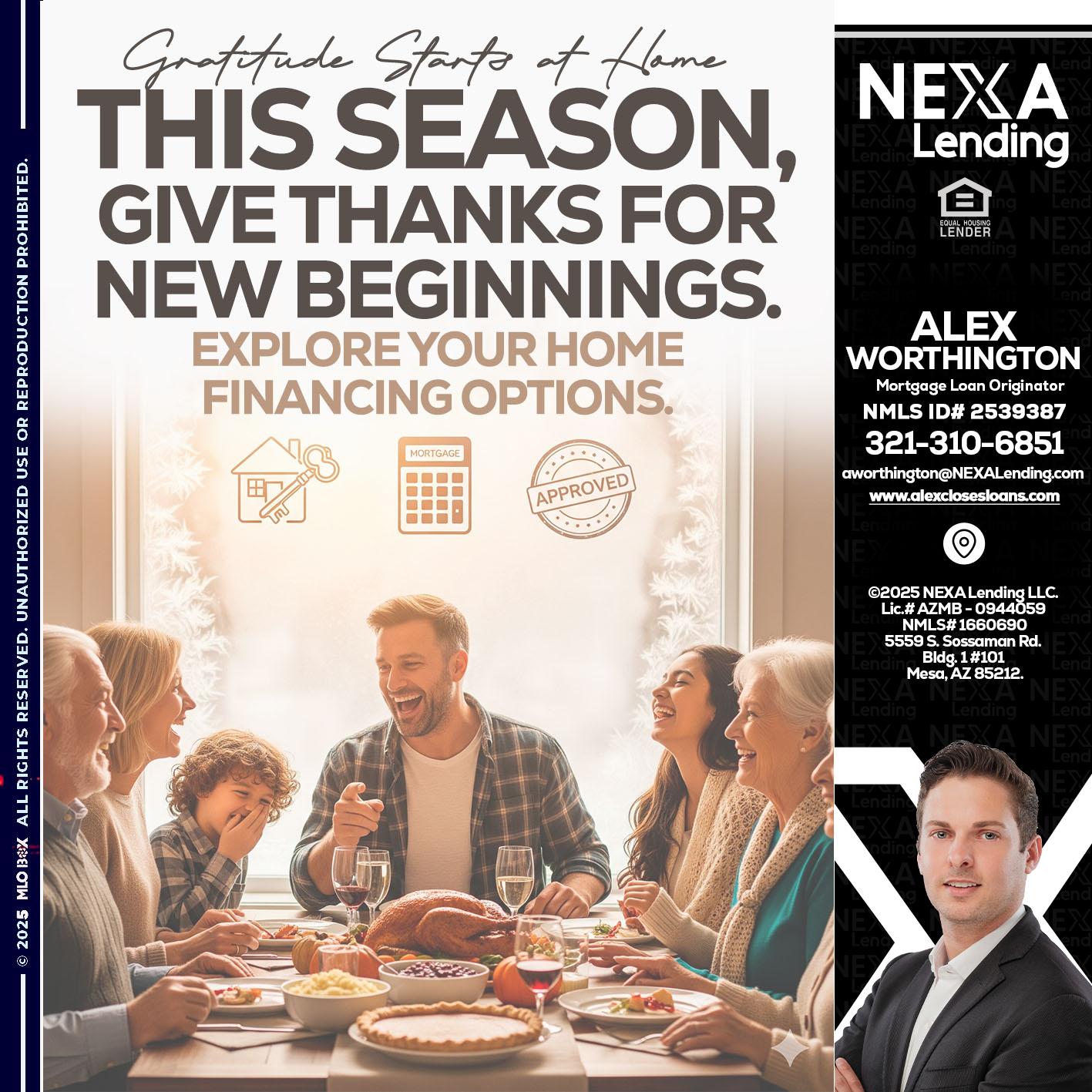 THIS SEASON - Alex Worthington -Mortgage Loan Originator