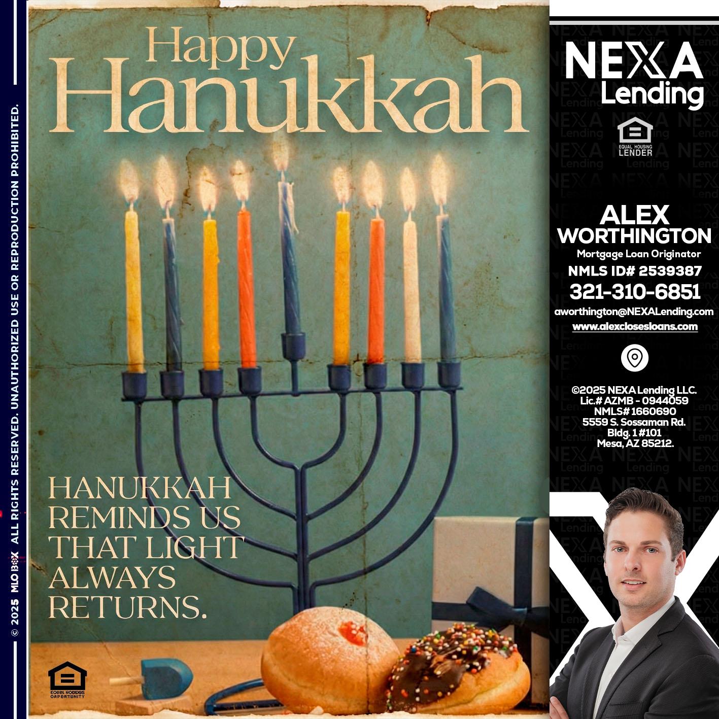HAPPY HANUKKAH - Alex Worthington -Mortgage Loan Originator