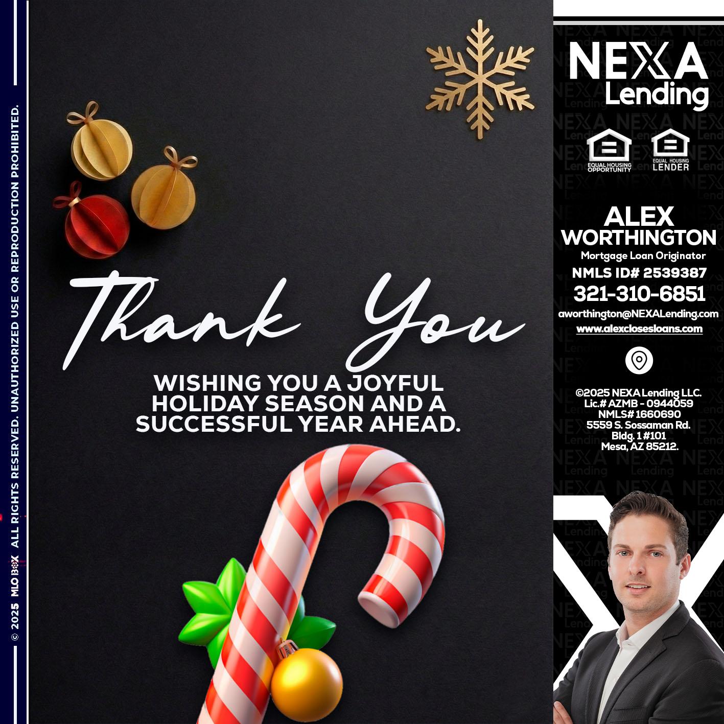 THANK YOU - Alex Worthington -Mortgage Loan Originator