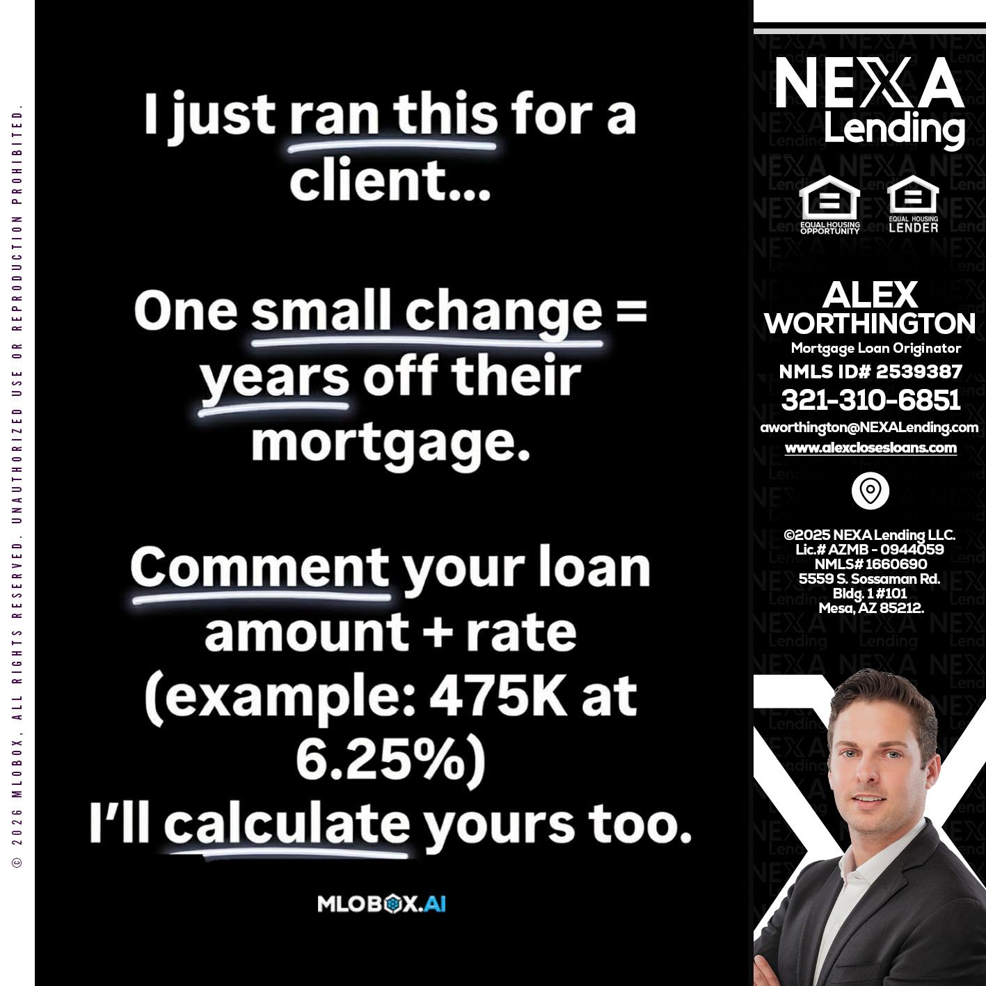 I JUST RAN - Alex Worthington -Mortgage Loan Originator