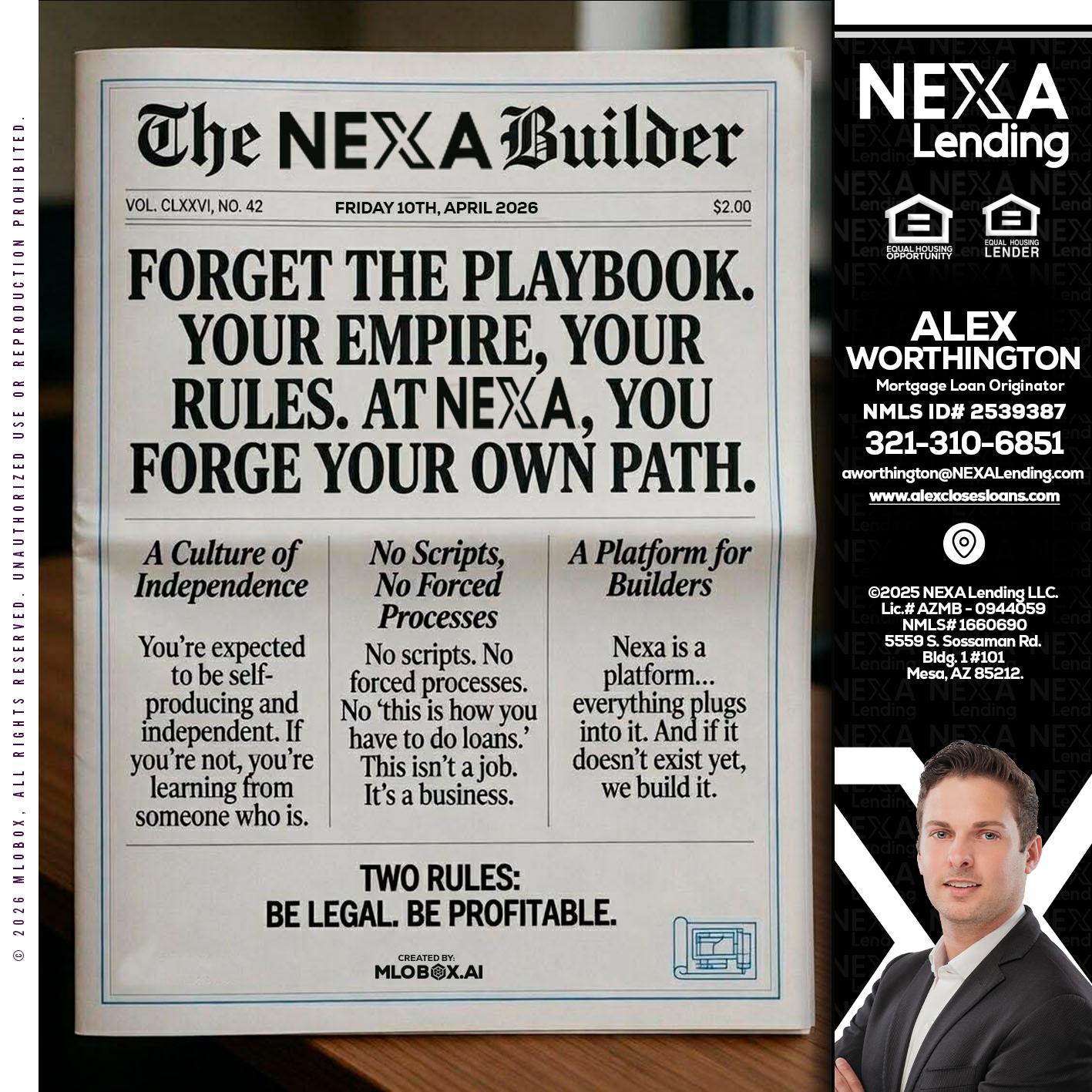 THE NEXA BUILDER - Alex Worthington -Mortgage Loan Originator
