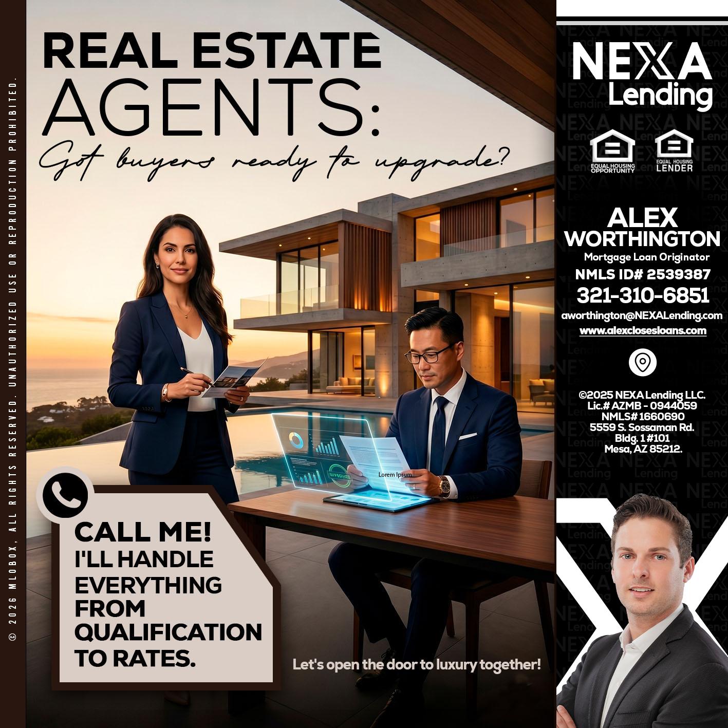 REAL ESTATE AGENTS - Alex Worthington -Mortgage Loan Originator